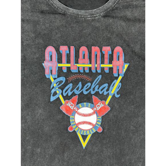 Vintage‑style Atlanta Braves Baseball Tee (Est 1871) Black Size L Retro Graphic‎ - Picture 3 of 7
